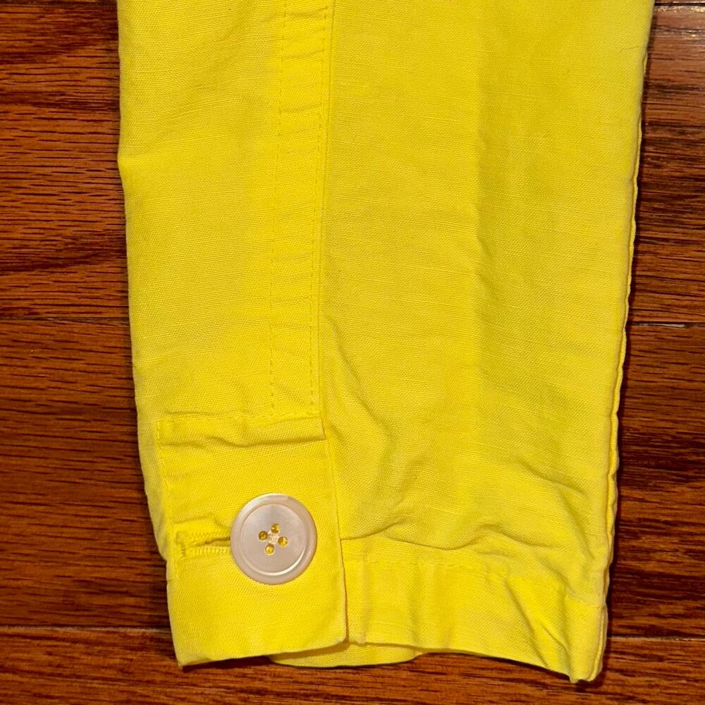 JCrew Linen Blend Bright Yellow 2-Button Blazer Jacket Size 0 - Picture 6 of 13